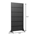Set Of Two Black Striped Steel 12 Outdoor Privacy Screen