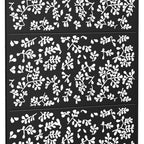 Set Of Two Black Floral Steel Six Panel Outdoor Privacy Screen