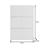 Set Of Two White Geometric Steel Six Panel Outdoor Privacy Screen