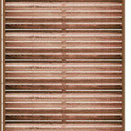 Set Of Two Brown Striped Steel 12 Outdoor Privacy Screen