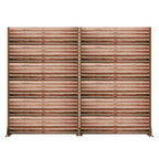 Set Of Two Brown Striped Steel 12 Outdoor Privacy Screen
