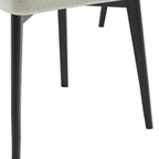 Set of Two White And Black Chenille And Wood Dining Side Chairs