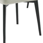 Set of Two White And Black Chenille And Wood Dining Side Chairs