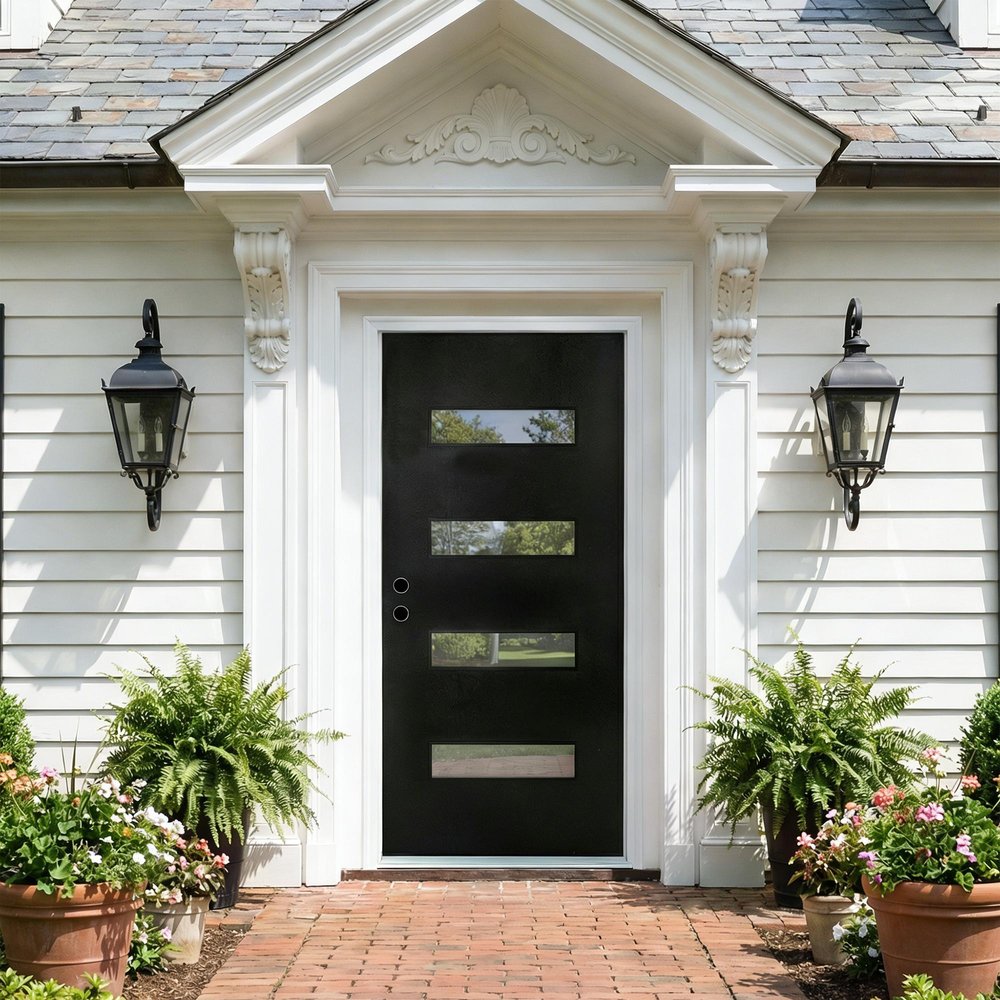 82" X 38" Black Composite Prehung Door