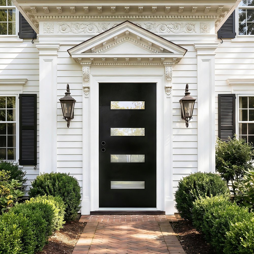 82" X 38" Black Composite Prehung Door