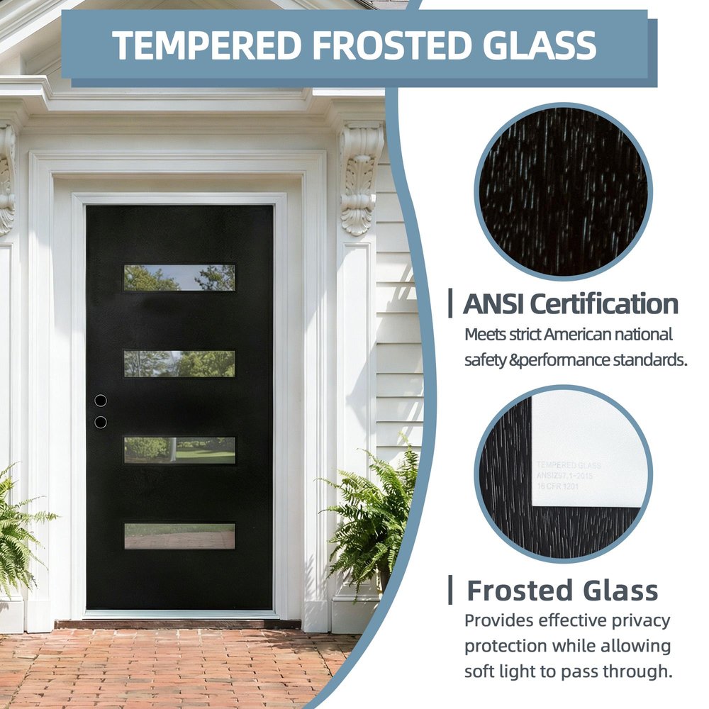 82" X 38" Black Composite Prehung Door