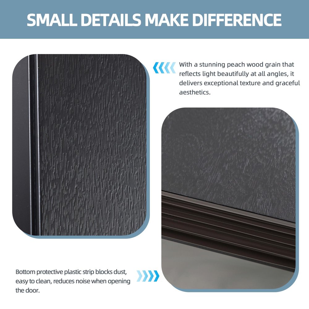 82" X 38" Black Composite Prehung Door