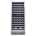 55" X 23" Clear and Black Stainless Steel Dual Compartment Wine Refrigerator