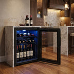 20" X 17" Clear and Black Metal Single Compartment Wine Refrigerator