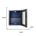 20" X 17" Clear and Black Metal Single Compartment Wine Refrigerator