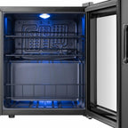20" X 17" Clear and Black Metal Single Compartment Wine Refrigerator