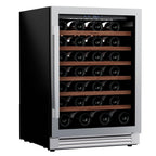 34" X 24" Clear and Silver Stainless Steel Single Compartment Wine Refrigerator