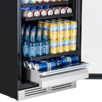69" X 23" Clear and Black Metal Dual Compartment Wine And Beverage Refrigerator