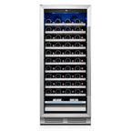 55" X 23" Clear and Black Metal Single Compartment Wine Refrigerator