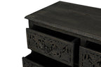 57" White Carved Floral Solid Wood Nine Drawer Dresser