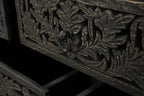 57" White Carved Floral Solid Wood Nine Drawer Dresser