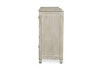57" White Carved Floral Solid Wood Nine Drawer Dresser