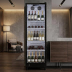 75" X 23" Clear and Black Metal Single Compartment Can Beverage Refrigerator