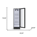 75" X 23" Clear and Black Metal Single Compartment Can Beverage Refrigerator
