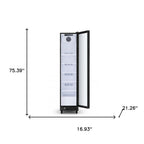 75" X 17" Clear and Black Metal Single Compartment Can Beverage Refrigerator