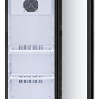 75" X 17" Clear and Black Metal Single Compartment Can Beverage Refrigerator