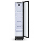 75" X 17" Clear and Black Metal Single Compartment Can Beverage Refrigerator