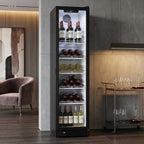 75" X 17" Clear and Black Metal Single Compartment Can Beverage Refrigerator