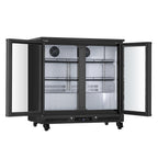 35" X 35" Clear and Black Metal Single Compartment Can Beverage Refrigerator