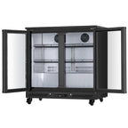 35" X 35" Clear and Black Metal Single Compartment Can Beverage Refrigerator