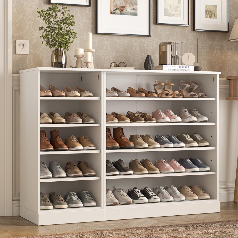 White 30 Solid WoodShoe Storage Cabinet