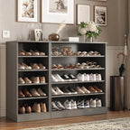 Gray 30 Solid WoodShoe Storage Cabinet