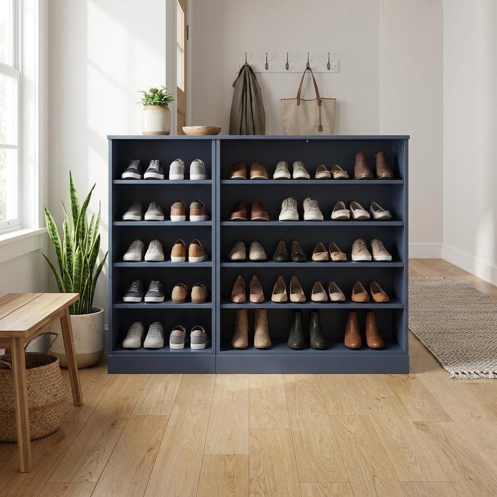 French Blue 30 Solid WoodShoe Storage Cabinet