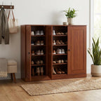 Coffee 30 Solid WoodShoe Storage Cabinet