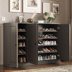 Gray 30 Solid WoodShoe Storage Cabinet