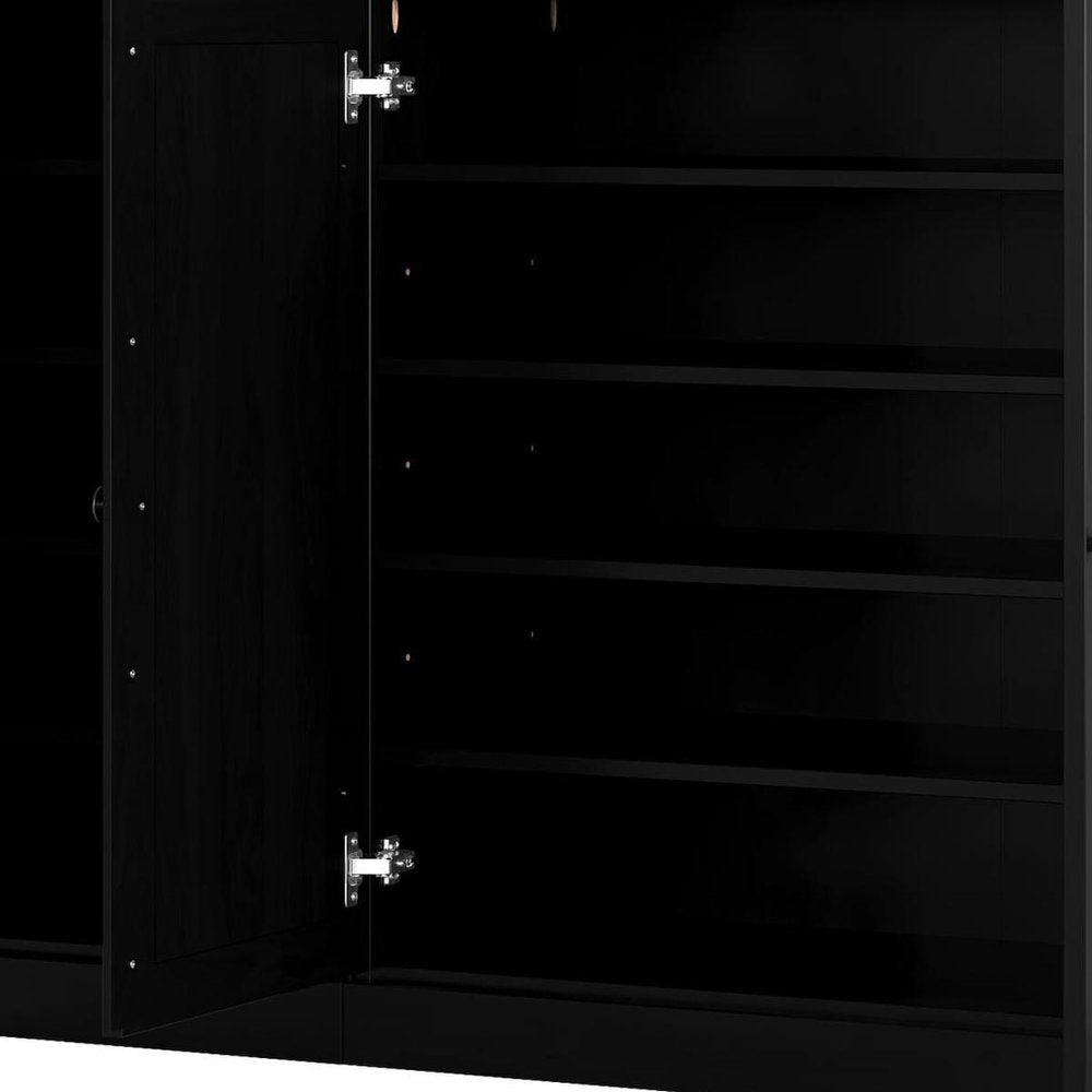 Black 30 Solid WoodShoe Storage Cabinet