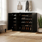 Black 30 Solid WoodShoe Storage Cabinet