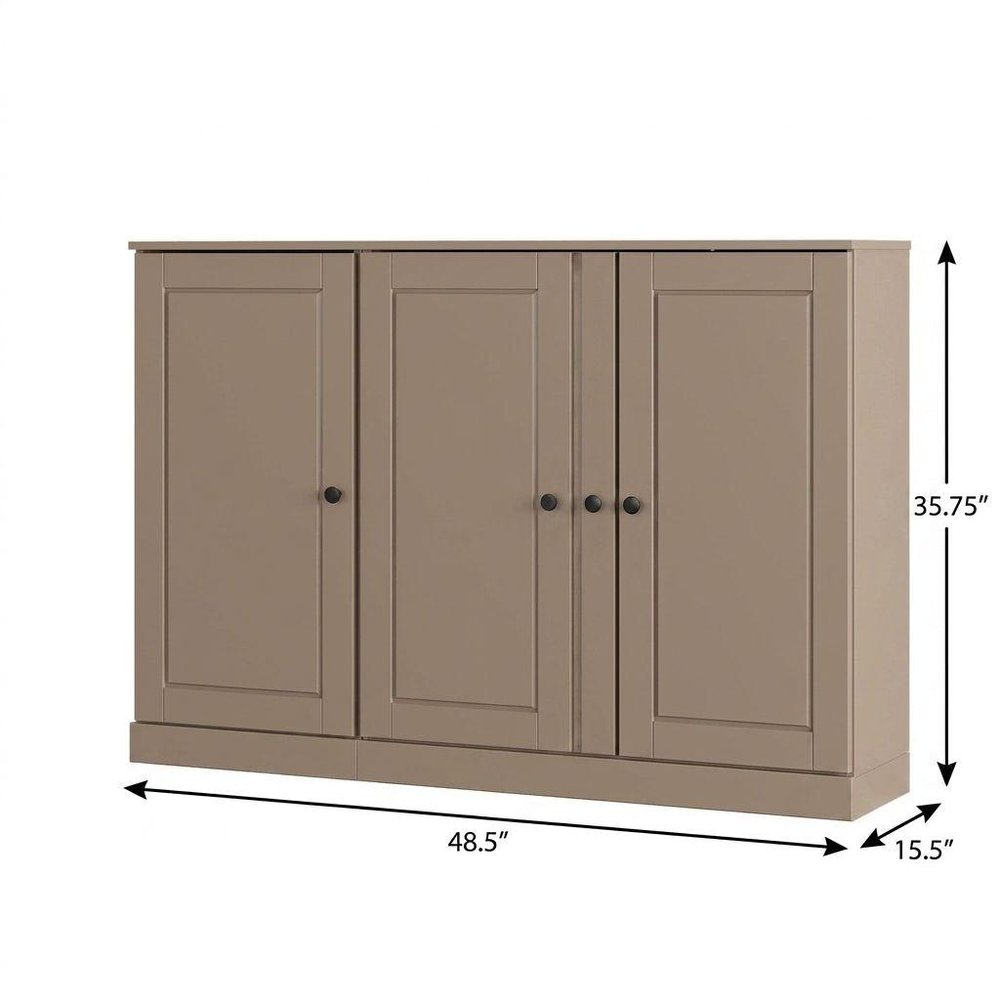 Beige 30 Solid WoodShoe Storage Cabinet