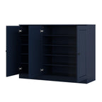 Navy Blue 30 Solid WoodShoe Storage Cabinet