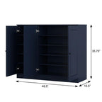 Navy Blue 30 Solid WoodShoe Storage Cabinet