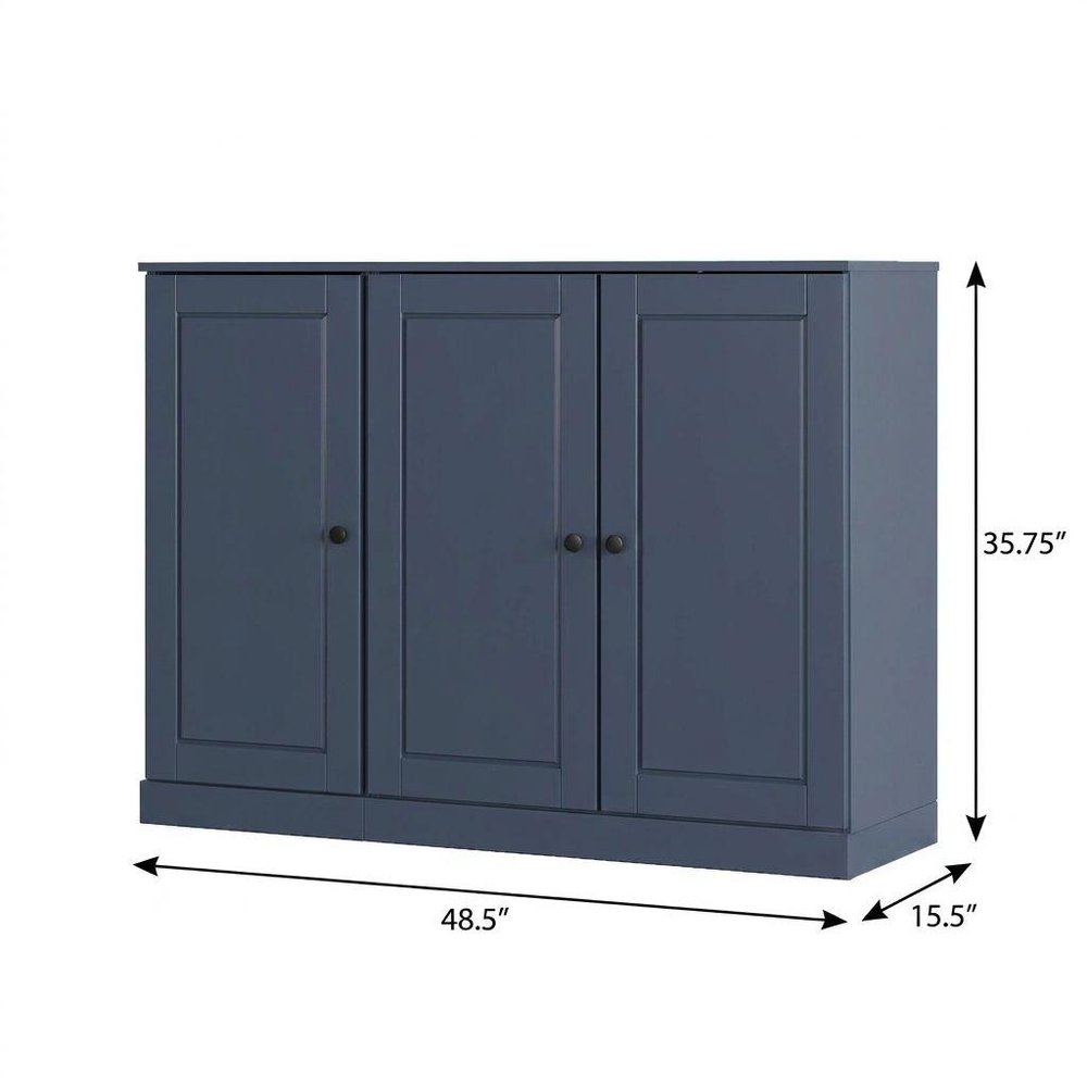 French Blue 30 Solid WoodShoe Storage Cabinet