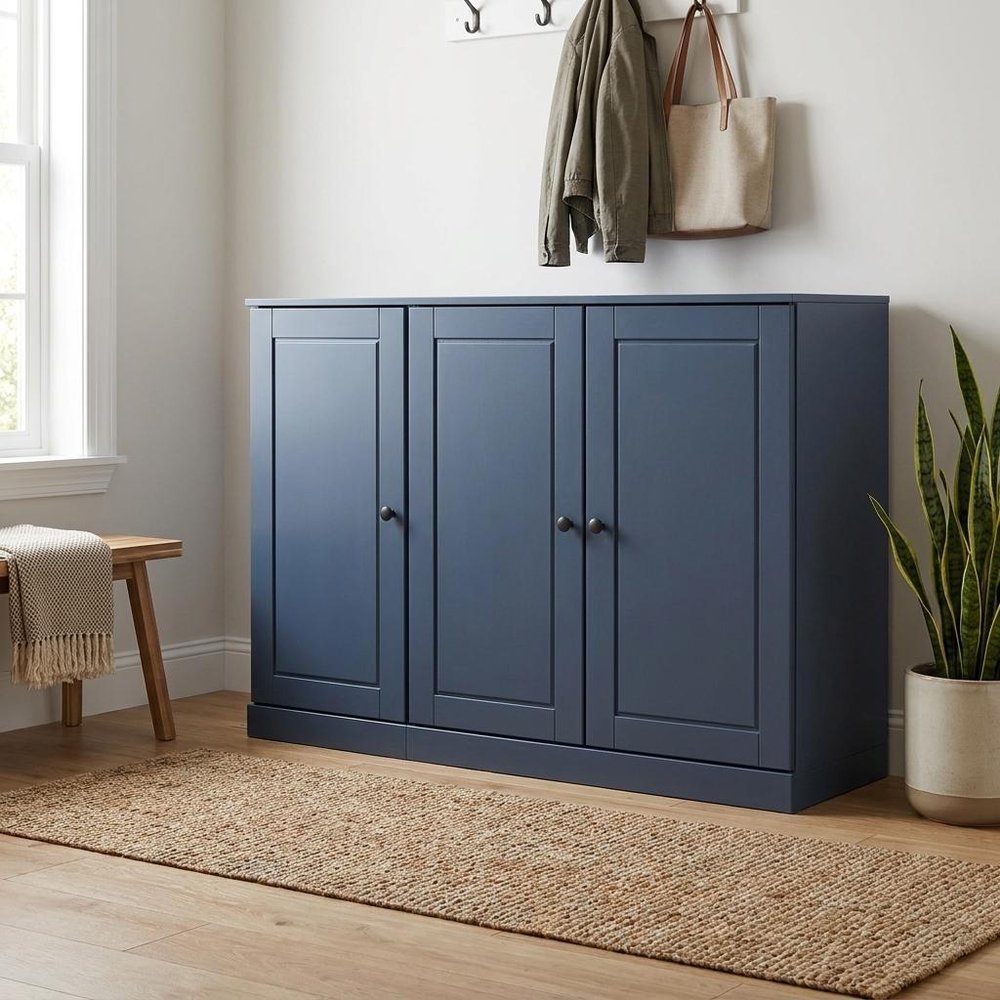 French Blue 30 Solid WoodShoe Storage Cabinet