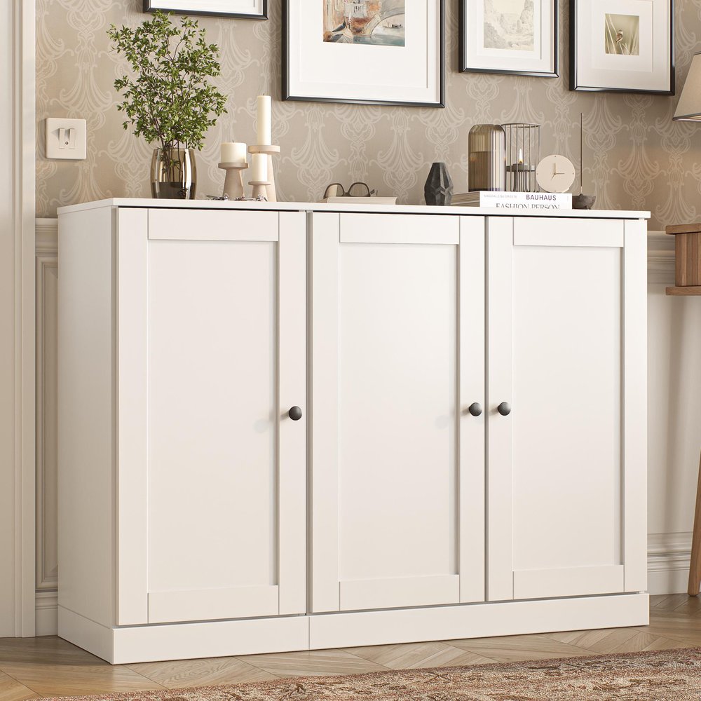 White 30 Solid WoodShoe Storage Cabinet