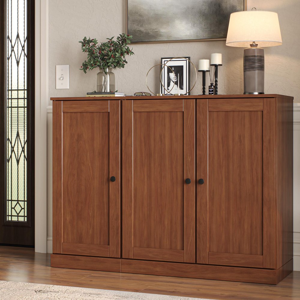 Coffee 30 Solid WoodShoe Storage Cabinet