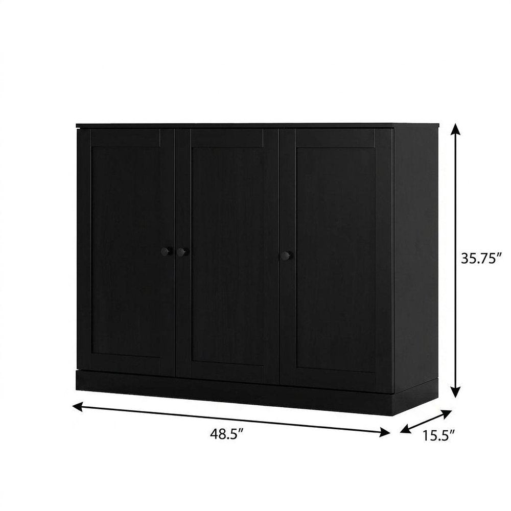 Black 30 Solid WoodShoe Storage Cabinet