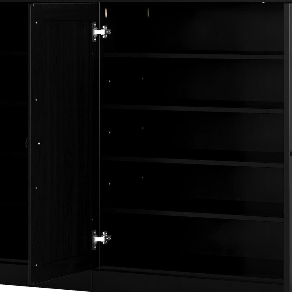 Black 30 Solid WoodShoe Storage Cabinet