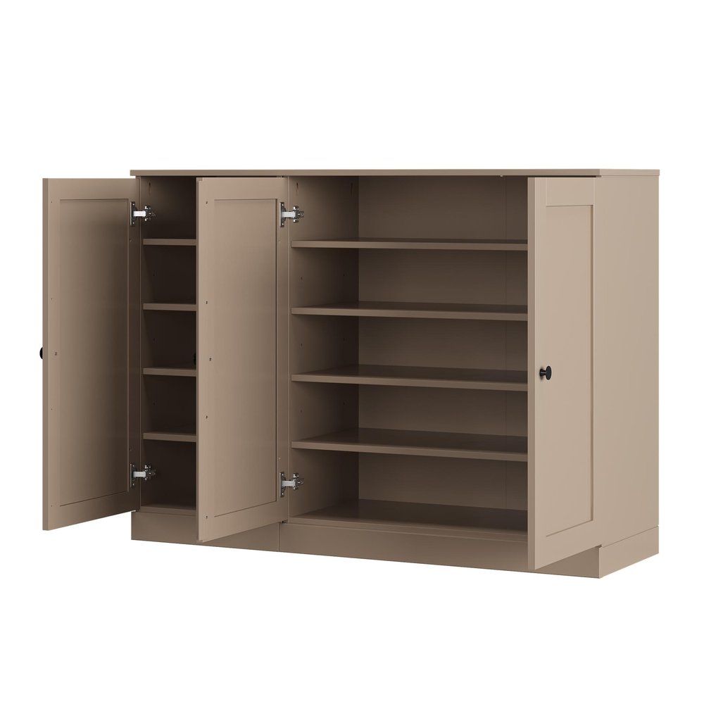 Beige 30 Solid WoodShoe Storage Cabinet