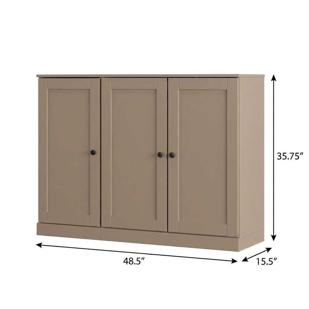 Beige 30 Solid WoodShoe Storage Cabinet