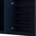 Navy Blue 30 Solid WoodShoe Storage Cabinet
