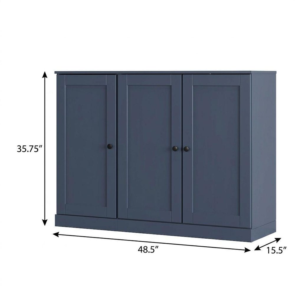 French Blue 30 Solid WoodShoe Storage Cabinet