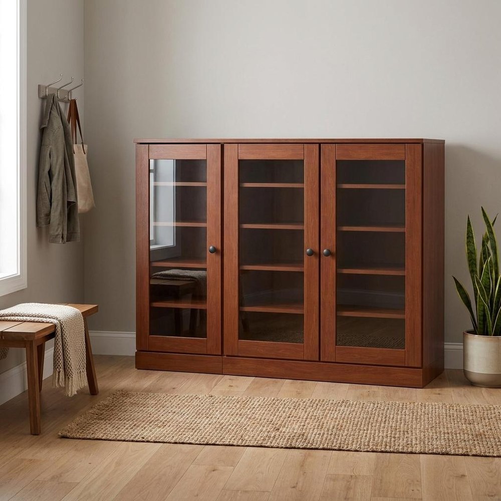 Coffee 30 Solid WoodShoe Storage Cabinet